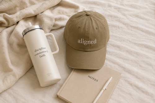 Aligned Embroidered Hat — Minimal Khaki baseball Cap